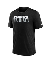Nike Men's Heather Black Las Vegas Raiders Long Pass Tri-Blend T-Shirt