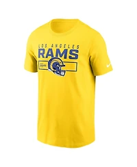 Nike Men's Gold Los Angeles Rams Primetime Helmet Essential T-Shirt