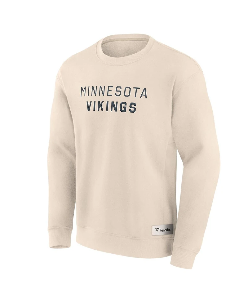 Fanatics Men's Cream Minnesota Vikings Elements Future Ground Lettering Pullover Sweatshirt