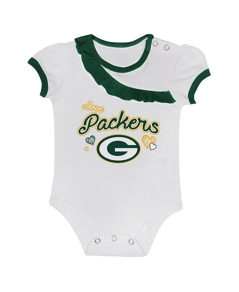 Outerstuff Baby Boys and Girls 2-Piece Green Bay Packers Love My Team Bodysuit and Skirt Set