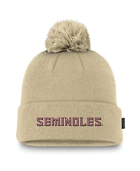 Nike Men's Gold Florida State Seminoles Peak Cuffed Knit with Pom Hat