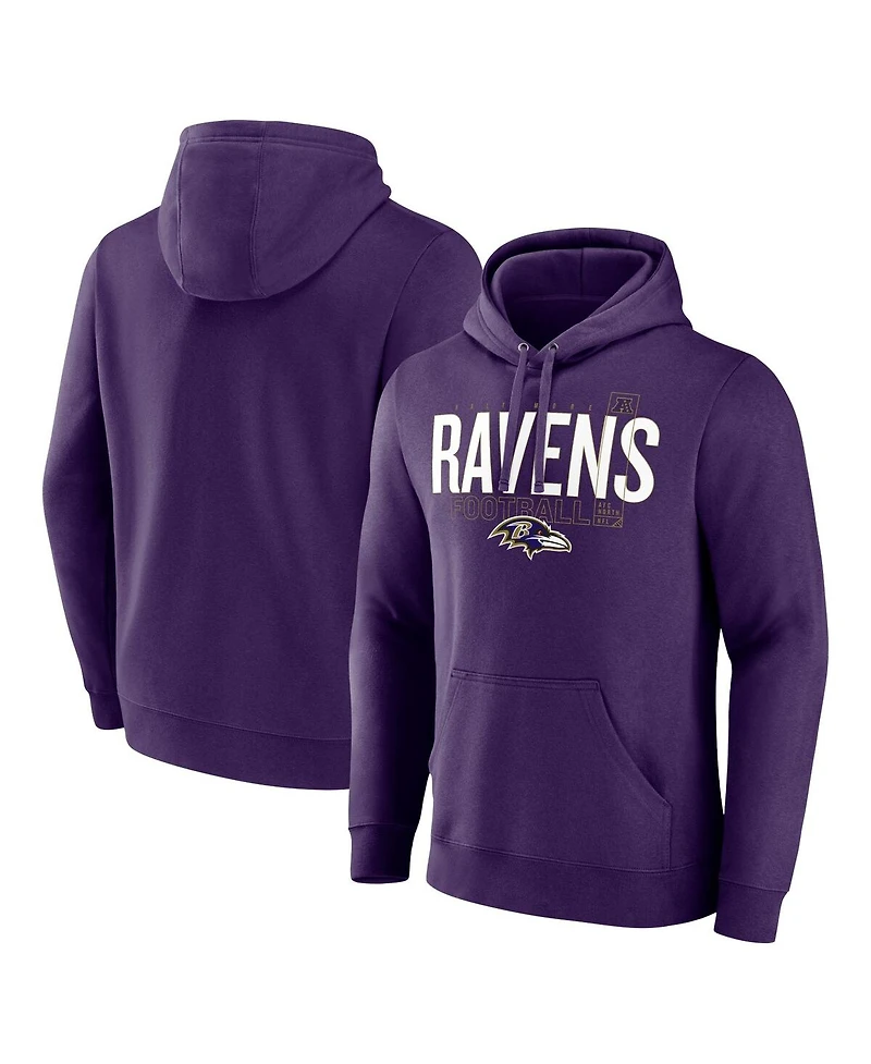 Fanatics Men's Purple Baltimore Ravens Pylon Outline Pullover Hoodie