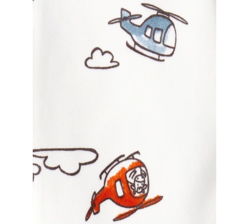 Carter's Baby Boys Helicopter-Print Loose-Fit Long-Sleeve 2-Way-Zip 1-Piece Footed Pajamas