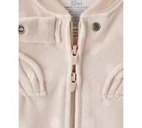 Carter's Baby Girls Deer-Print Velboa Loose-Fit Long-Sleeve 2-Way-Zip 1-Piece Footed Pajamas
