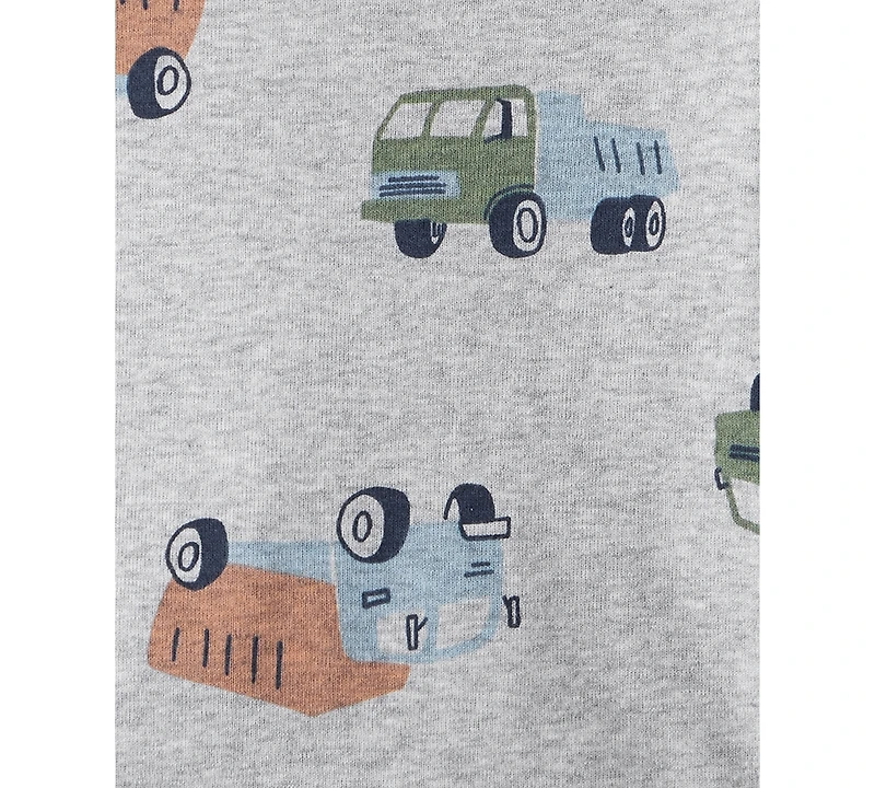 Carter's Baby Boys Construction-Print Long-Sleeve Bodysuits, 4 Pack