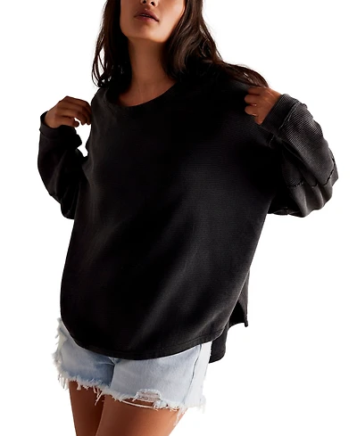Free People Women's Total Eclipse Ribbed Dolman-Sleeve Tee