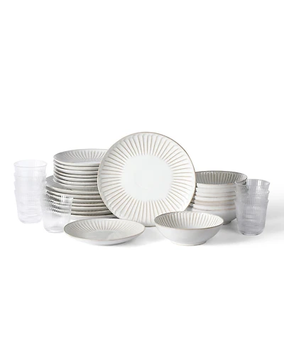 Stone Lain Linea 32 Pc. Dinnerware & Glassware Set, Service for 8