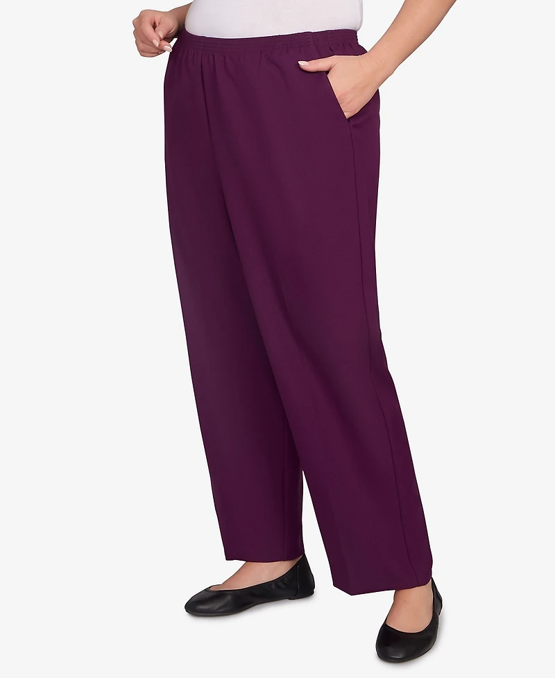 Alfred Dunner Plus Classic Poly Accord Medium Length Pants
