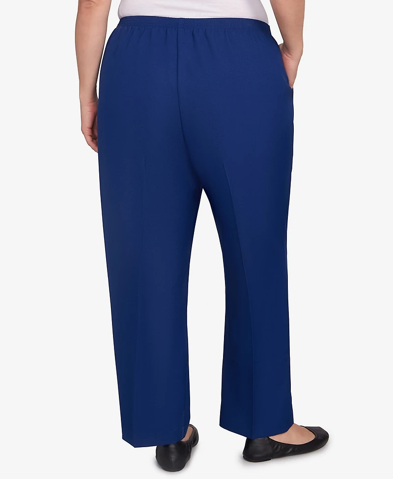 Alfred Dunner Plus Classic Poly Accord Medium Length Pants