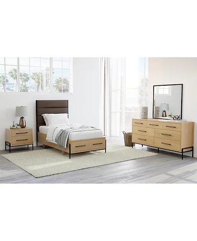 Linstead 3-Pc. Twin Upholstered Storage Set (Bed, Dresser & Nightstand), Created for Macy's
