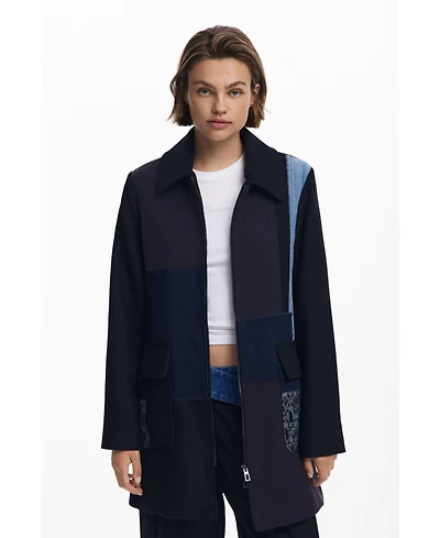 Desigual Women's Straight patchwork coat