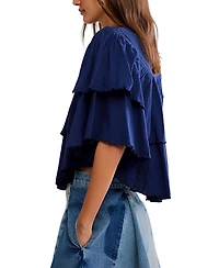 Free People Women's Rose Party Ruffled Cotton Top