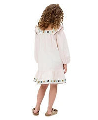 Raffya Kids Lisa Square Neck Embroidered Dress