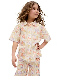 Raffya Kids Little Girls Gilly Scalloped Edge Matisse Print Shirt