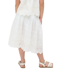 Raffya Kids Rufa Smocked Waist Windowpane Check Skirt