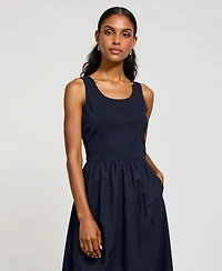 Modenaire Women's Sleeveless Fit-And-Flare Seam Waist Maxi Dress