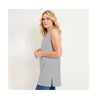 June + Vie Women's Plus Size Scoopneck One + Only Tunic Tank