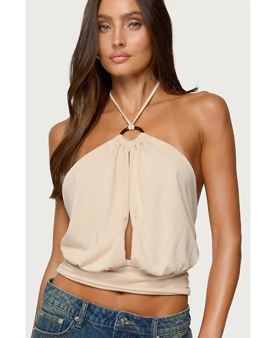 Edikted Women's Khalia Backless Cut Out Halter Top