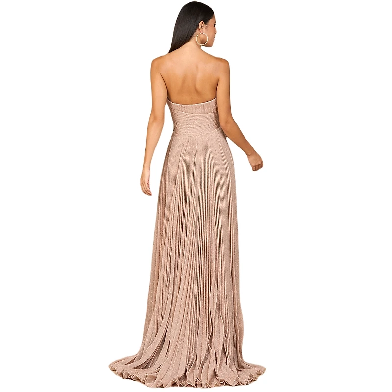 Lara Women's Flowing Pleated, Strapless Dress