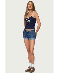 Edikted Women's Rylin Low-Rise Denim Shorts