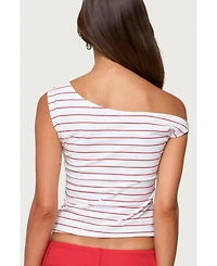 Edikted Women's Keryn Striped Asymmetric Top