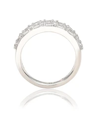 Suzy Levian Rose Sterling Silver Red and White Cubic Zirconia Ring