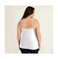 June + Vie Women's Plus Size Lace-Trim Bra Cami