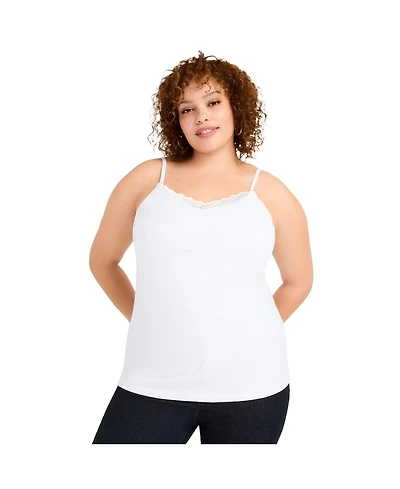June + Vie Women's Plus Size Lace-Trim Bra Cami