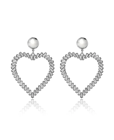 BCBGeneration Silver-Tone Heart Hoop Earrings