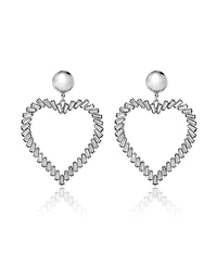 BCBGeneration Silver-Tone Heart Hoop Earrings