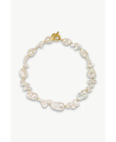 Classicharms Natasha Freshwater Petal & Baroque Pearl Beaded Necklace