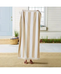 Linery & Co. 100% Cotton Velour Cabana Stripe Beach Towel, 4 Pack - 30" x 60"