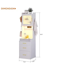 Vlsrka 3-in-1 Vanity Desk with Led Sensor Light, Flip Mirror and Drawers