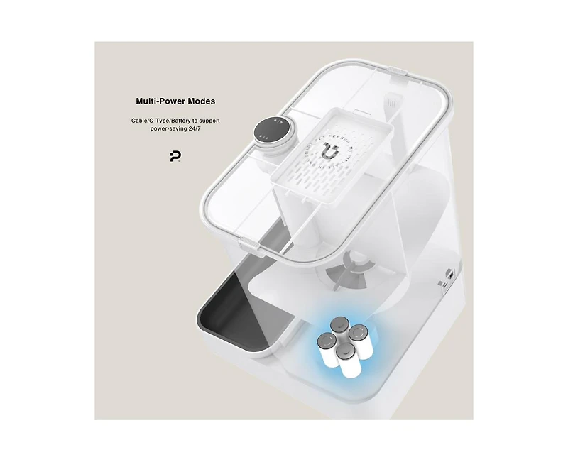 PiFi All-in-One Smart Pet Feeder - Cat Feeder & Dog Feeder - Multi Pet Feeder - Dual Hopper
