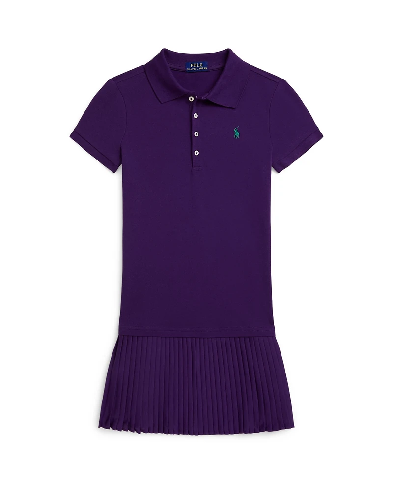 Polo Ralph Lauren Big Girls Pleated Stretch Mesh Dress
