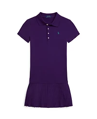 Polo Ralph Lauren Big Girls Pleated Stretch Mesh Dress