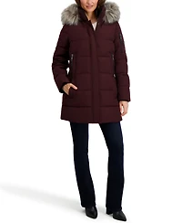 Nautica Women's Faux-Fur-Trim Hooded Puffer Coat