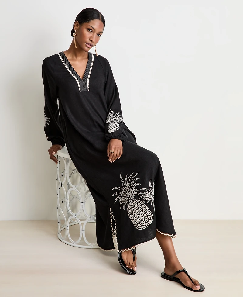 Women's Pineapple-Embroidered Shift Dress, Macy's Exclusive - On 34th | Alix Friedberg Capsule Collection