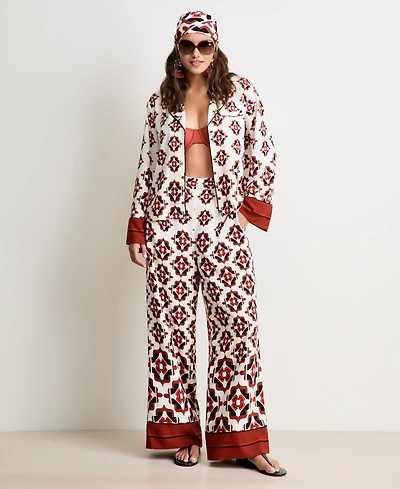 Women's Medallion-Print Wide-Leg Pants, Macy's Exclusive - On 34th | Alix Friedberg Capsule Collection