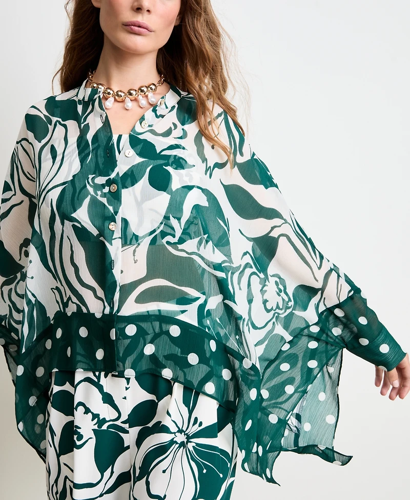 Women's Button-Front Poncho Blouse, Macys' Exclusive - On 34th | Alix Friedberg Capsule Collection