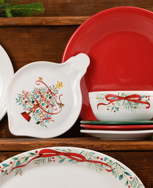 Shop Fiesta Holly Berry Christmas Tree Ornament Shaped Plate at