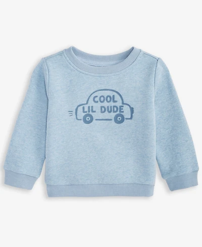 First Impressions Baby Boys Long-Sleeve Cool Lil Dude Fleece Sweatshirt, Exclusively at Macy's
