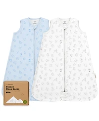 KeaBabies 2-Pack Snooze Baby Sleep Sacks, Cotton Wearable Blanket, Soft Toddler Sleeping Bag, Smooth Zipper