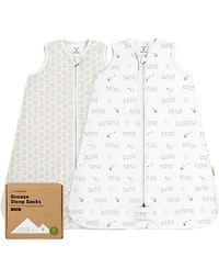 KeaBabies 2-Pack Snooze Baby Sleep Sacks, Cotton Wearable Blanket, Soft Toddler Sleeping Bag, Smooth Zipper