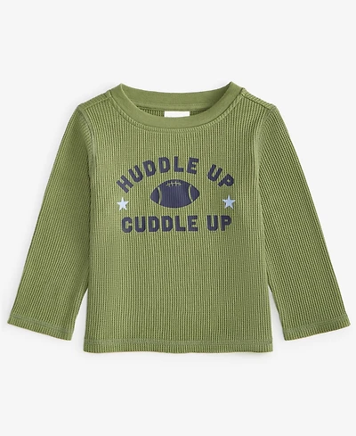 First Impressions Baby Boys Long-Sleeve Huddle Up Graphic Waffle T-Shirt, Exclusively at Macy's