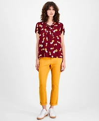 Tommy Hilfiger Women's Daisy Lace-Up Ruffled Blouse