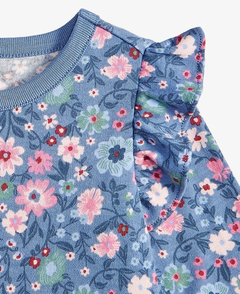 First Impressions Baby Girls Long Sleeve Floral Print Dress