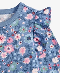First Impressions Baby Girls Long Sleeve Floral Print Dress
