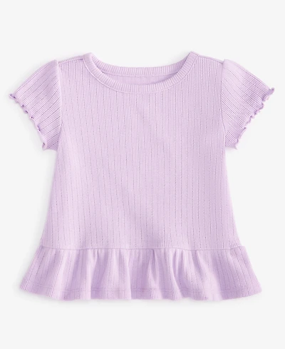 First Impressions Baby Girls Short-Sleeve Pointelle T-Shirt
