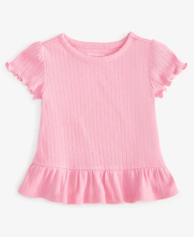 First Impressions Baby Girls Short-Sleeve Pointelle T-Shirt
